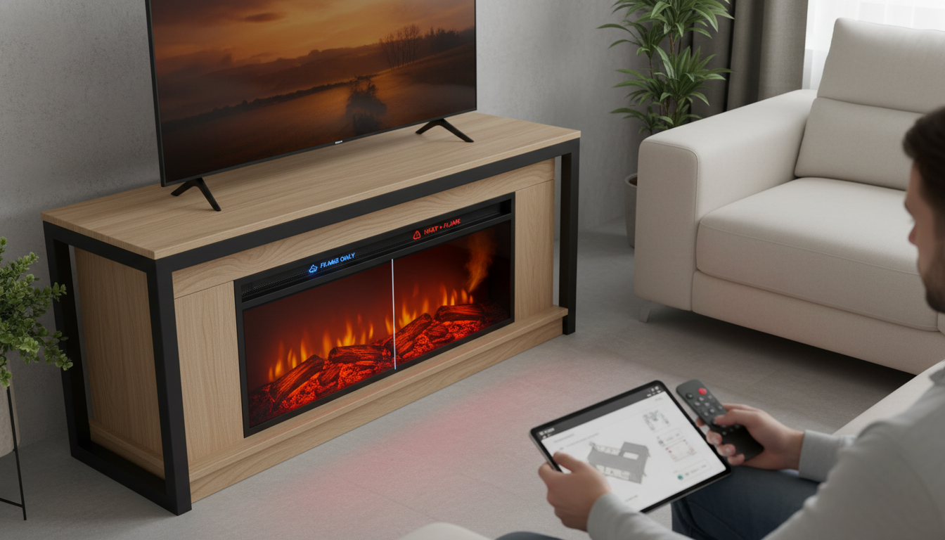 Electric Fireplace TV Stands: Heat vs. LED Flame Only