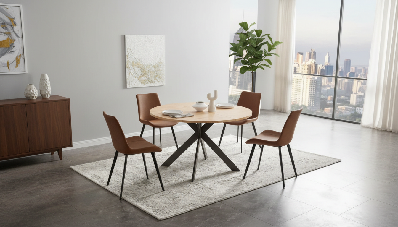 46.4" Round Mid-Century Dining Set: Kitchen & Living