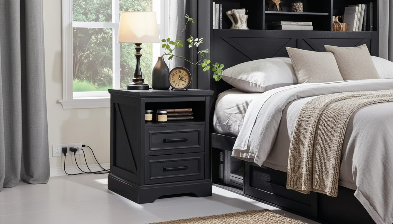 Farmhouse Nightstand with Charging Station: Buyer’s Guide