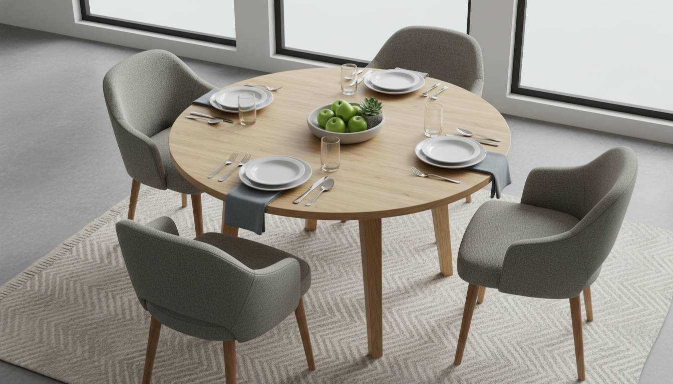 46.4-Inch Round Dining Table: Seats 4 Comfortably