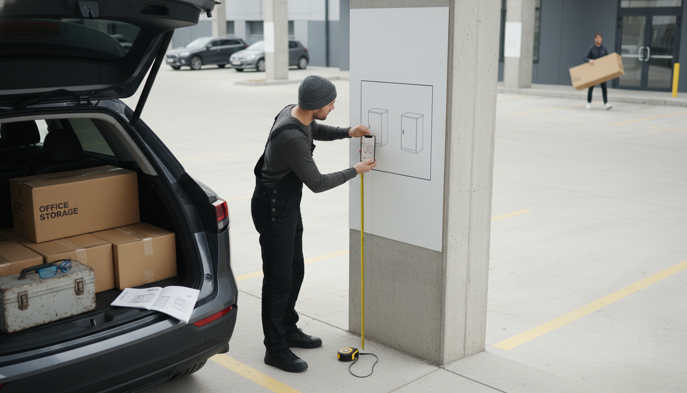 How to Measure for a 2-Piece Cabinet Set on Your Office Wall