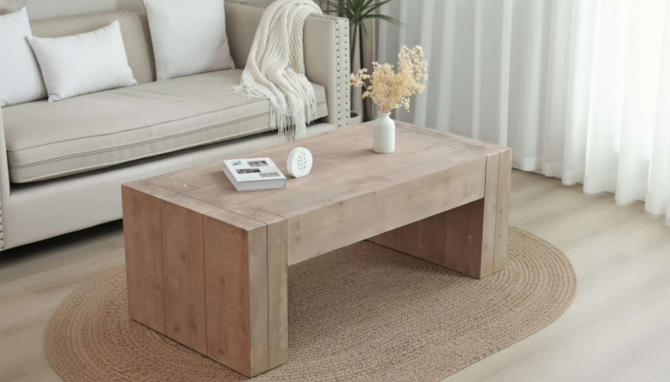 Rustic Natural Wood Coffee Table: Size, Style & Care