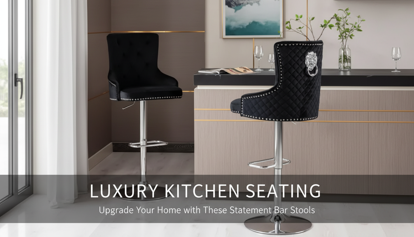 Tufted Velvet Swivel Counter Stools (Set of 4)