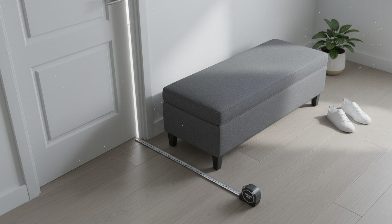 Ottoman Bench Door Swing Clearance: 6–12 Inches
