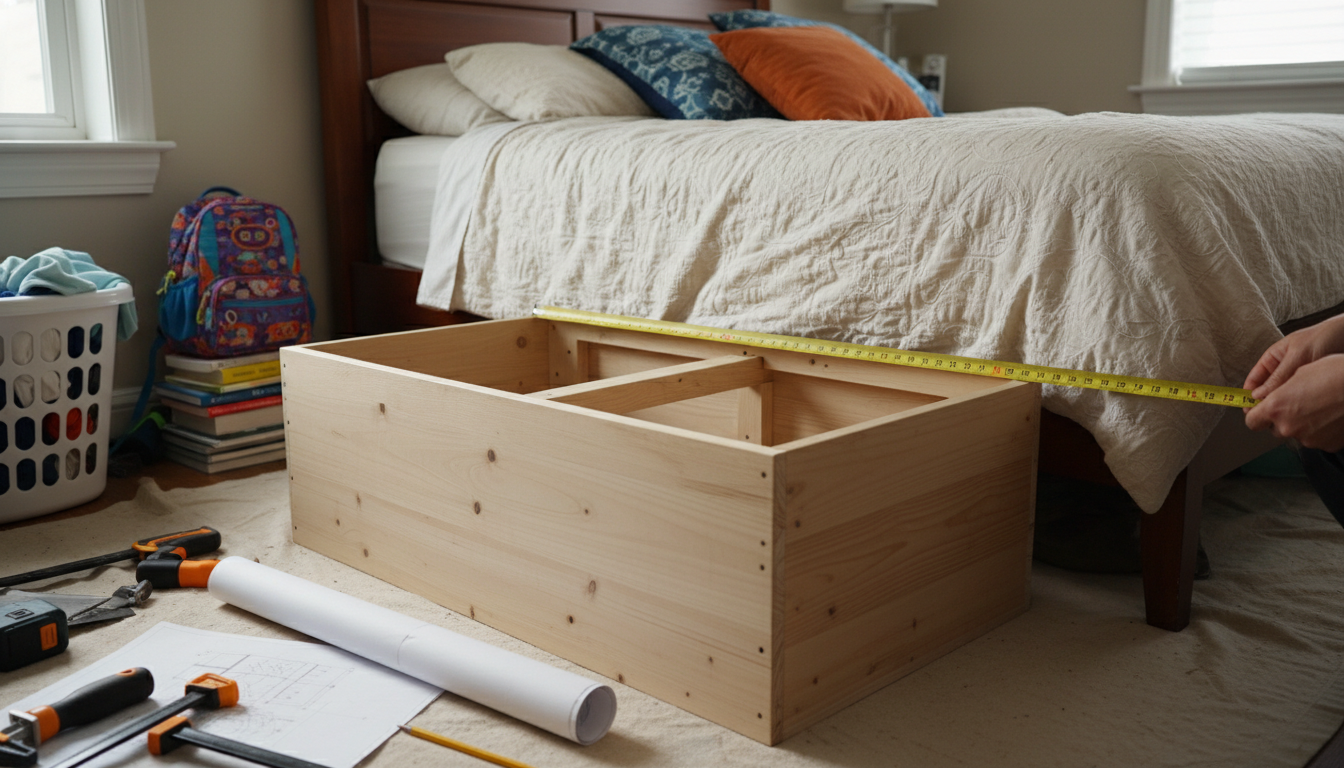 Measure for a Flip-Top Storage Bench at Bed’s Foot